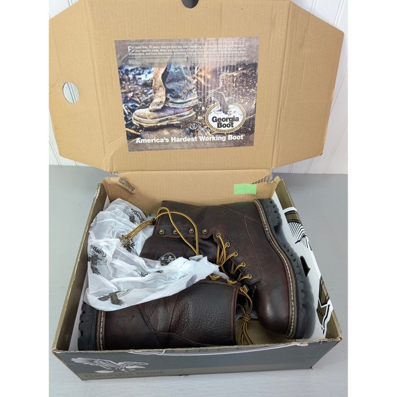 Georgia Men\'s Boots G103 Steel Toe Logger Work Lace-To-Toe Waterproof 8.5M‎ NOB main image 9